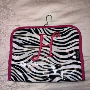 NWT B Jaxx Embroidered “H” Toiletry Makeup Bag Travel Cosmetic Case Monogram